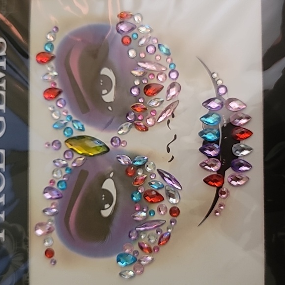 Face Gems 3D Crystal Colorful Acrylic Rhinestone Sticker Reuseable Decorations 6 - Picture 3 of 4